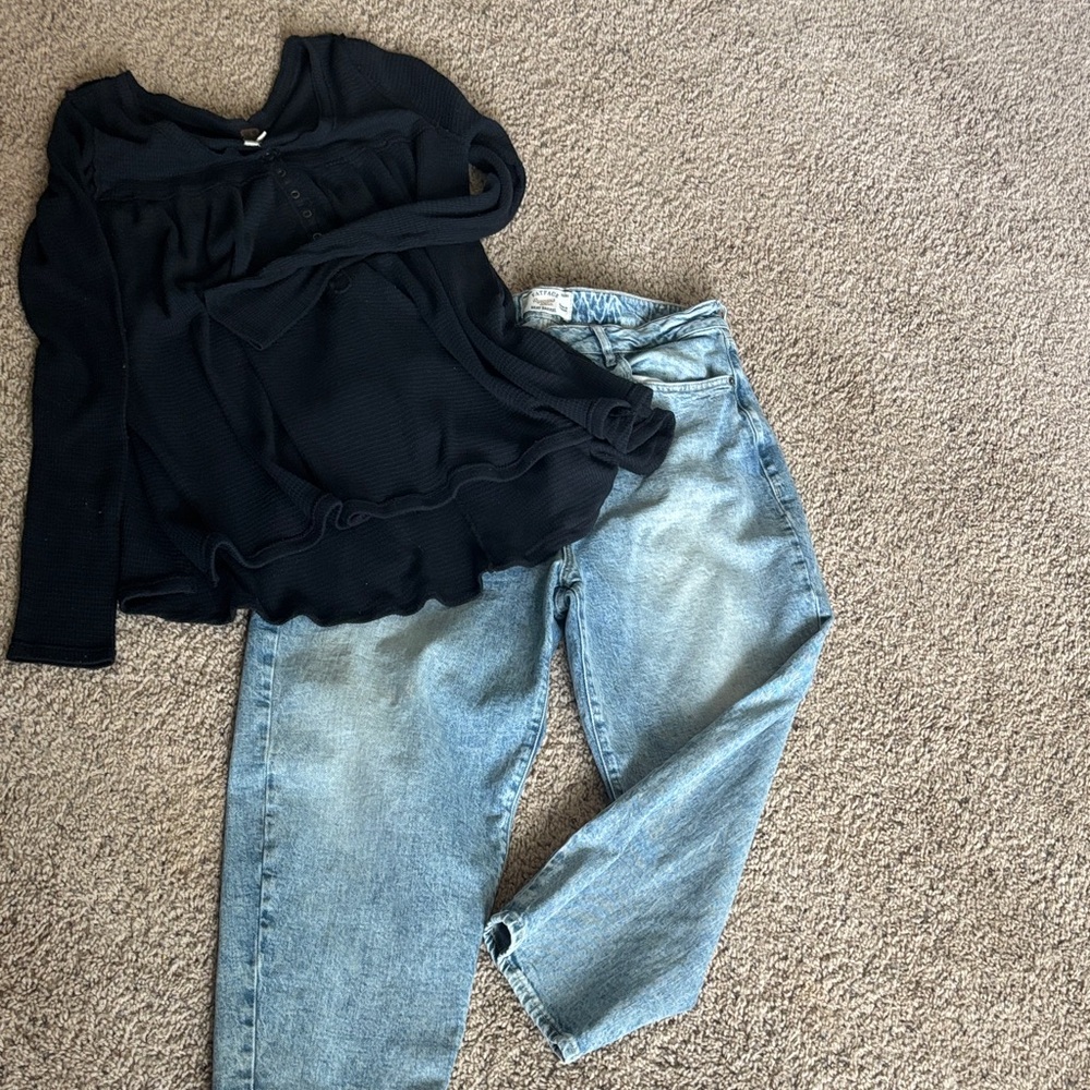 Fat face Bray Barrel size 16s Jeans and Free People oversized Henley